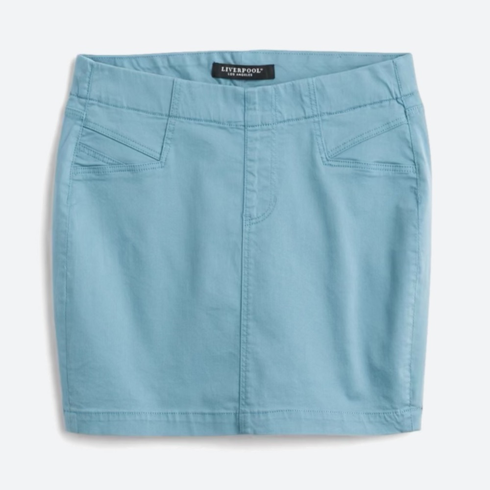 Liverpool Jeans Company Sky Blue Cotton Stretch Mini Skirt